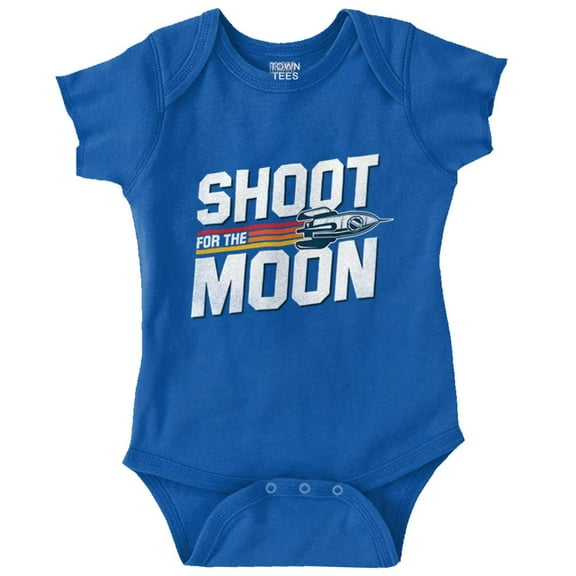 Shoot for the Moon Space Rocketship Romper Boys or Girls Infant Baby Brisco Brands 12M