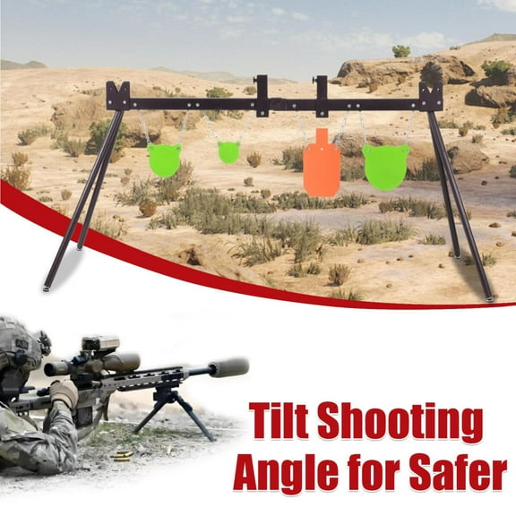 Shooter Target Kit with 3 Green + 1 Orange Targets, Adjustable Angles & Baffle for Safe Training