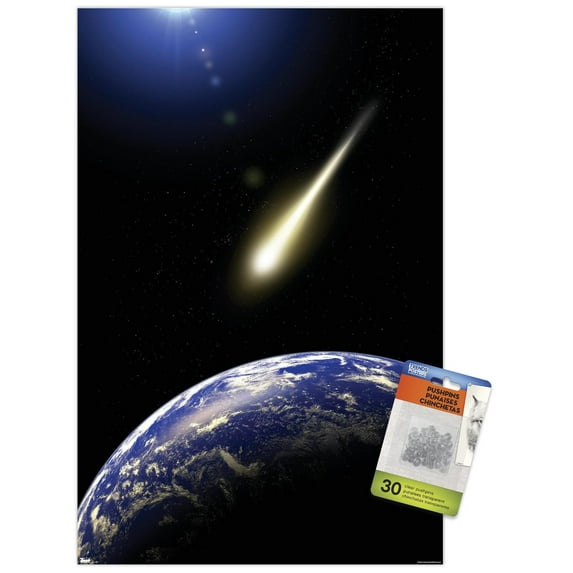 Shooting Comet Wall Poster with Push Pins, 14.725" x 22.375"