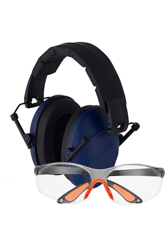 Shooting Ear & Eye Protection Gun Safety Glasses Hearing Protective Combo blue