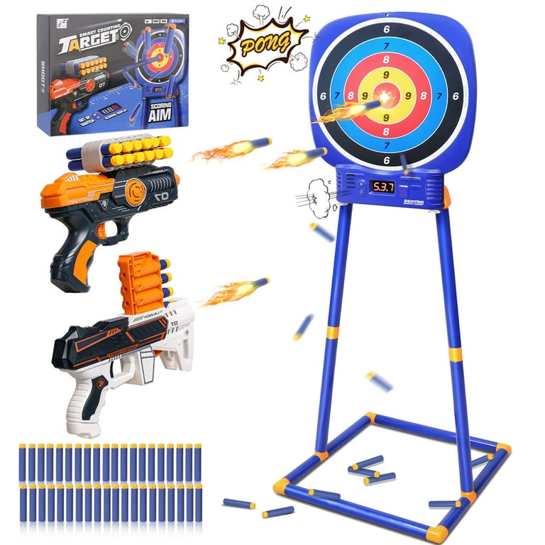 Shooting Game Moving Target w Toy Guns for 5 6 7 8 9 10 Years Old Boys Digital Shooting Game with Touch Screen Practice Target Electronic Scoring