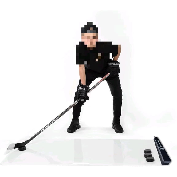 Shooting Pad 30" x 60" with Puck Passer - Synthetic Ice Mat Hockey Puck Rebounder Included - 12.5 sqft Shoot Pad with Double Sided Passer for One Timers - Practice Hockey Shooting, Passing