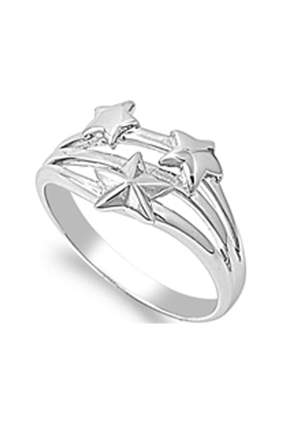 Shooting Star Friendship Fun Galaxy Ring Sterling Silver Band 925 Jewelry Female Male Unisex Size 6