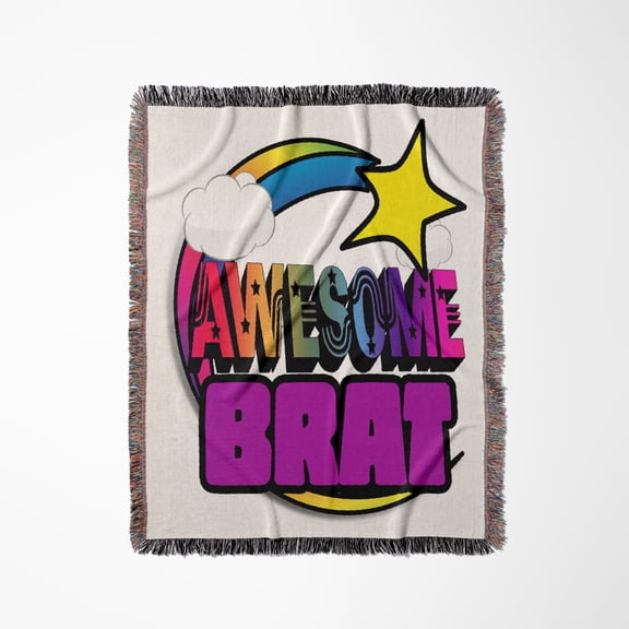 Shooting Star Rainbow Awesome Brat, Woven Blanket