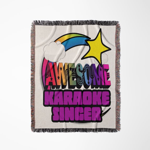 Shooting Star Rainbow Awesome Karaoke Singer, Woven Blanket