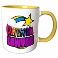 thumbnail image 1 of 3drose, Shooting Star Rainbow Awesome Lawyer, 11oz Two-tone Yellow Mug, 1 of 6