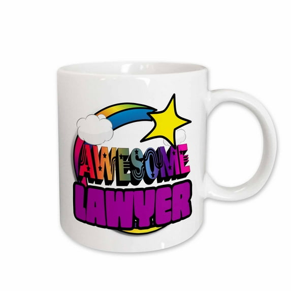 3drose, Shooting Star Rainbow Awesome Lawyer, 15oz Mug