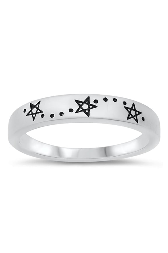 Shooting Star Sketch Ring .925 Sterling Silver Band Jewelry Female Male Unisex Size 5