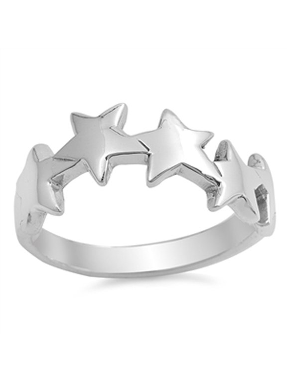 Shooting Star Wave Galaxy Ring .925 Sterling Silver Band Jewelry Female Male Unisex Size 7