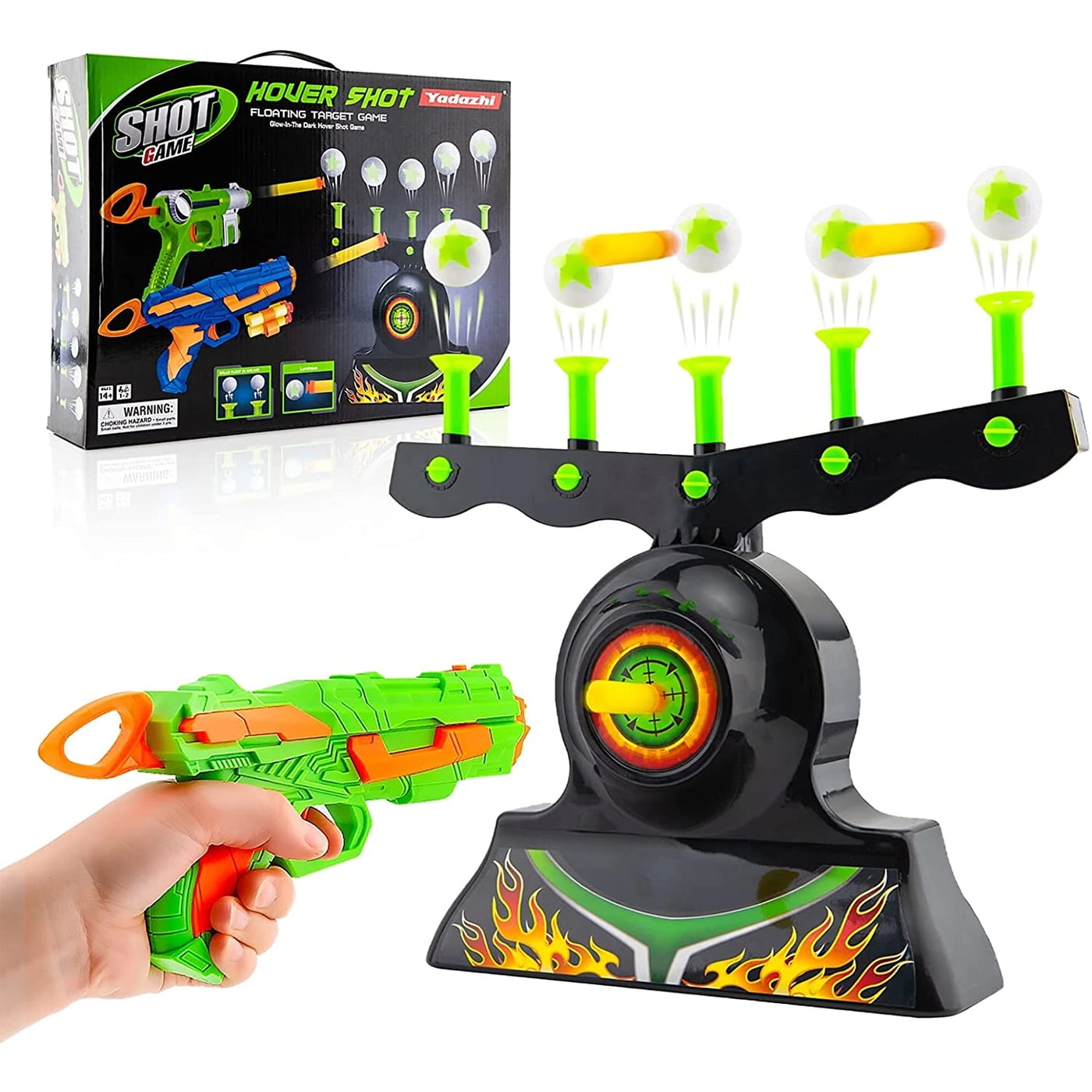 Shooting Targets for Nerf Guns Shooting Game Glow in The Dark Floating Ball  Target Practice Toys for Kids Boys Hover Shot 1 Blaster Toy Gun 10 Soft
