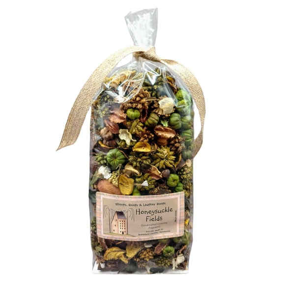 Shoots, Roots & Leather Boots Honeysuckle Fields Potpourri 5 Cup Bag with 5ml Starter Refresher Oil Floral Botanical Blend