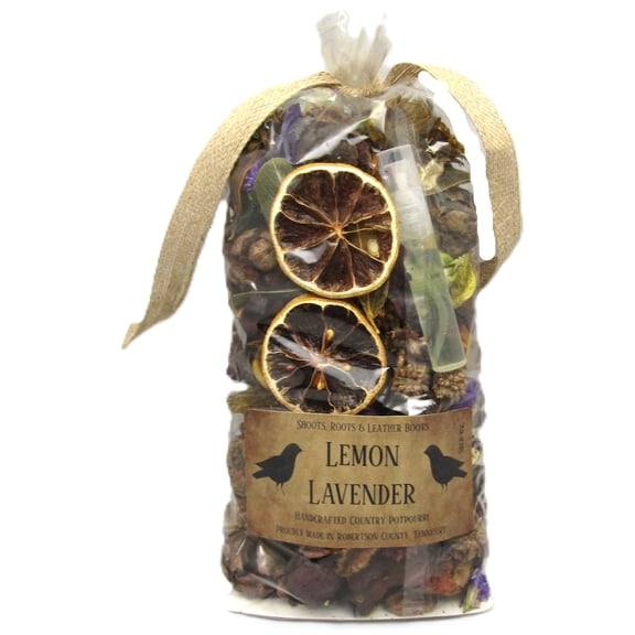 Shoots, Roots & Leather Boots Lemon & Lavender Botanical Handcrafted Potpourri – 5 Cup Bag with 5ml Starter Refresher Oil – Aromatic Bowl Filler Blend