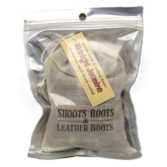 Shoots, Roots & Leather Boots Midnight Jasmine Sachet Deep Floral Jasmine Aroma Easy Open Botanical Fragrance Pouch