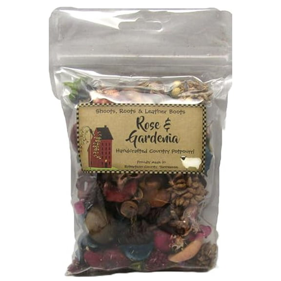 Shoots, Roots & Leather Boots Rose Gardenia Botanical Potpourri Bowl Filler 2 Cup Bag Floral Rose & Gardenia Home Fragrance