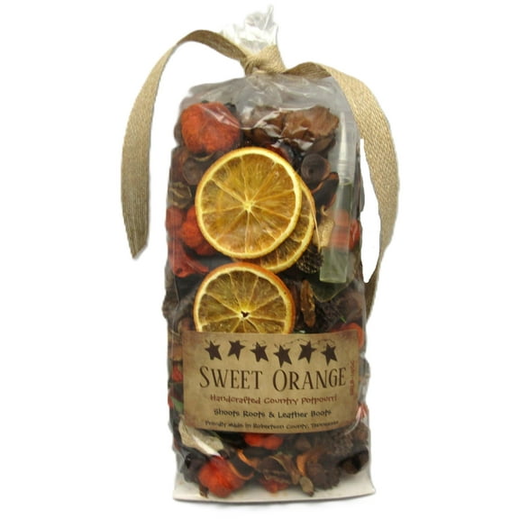 Shoots, Roots & Leather Boots Sweet Orange Handcrafted Botanical Bowl Filler Potpourri 5 Cup Bag with 5ml Starter Refresher Oil Creamsicle Orange Home Fragrance
