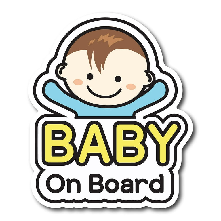 Shop A Thing Baby on Board Sticker - Decal Stickers for Car - Cute Baby Boy On  Board Sticker (7x5Inches) ST -010 