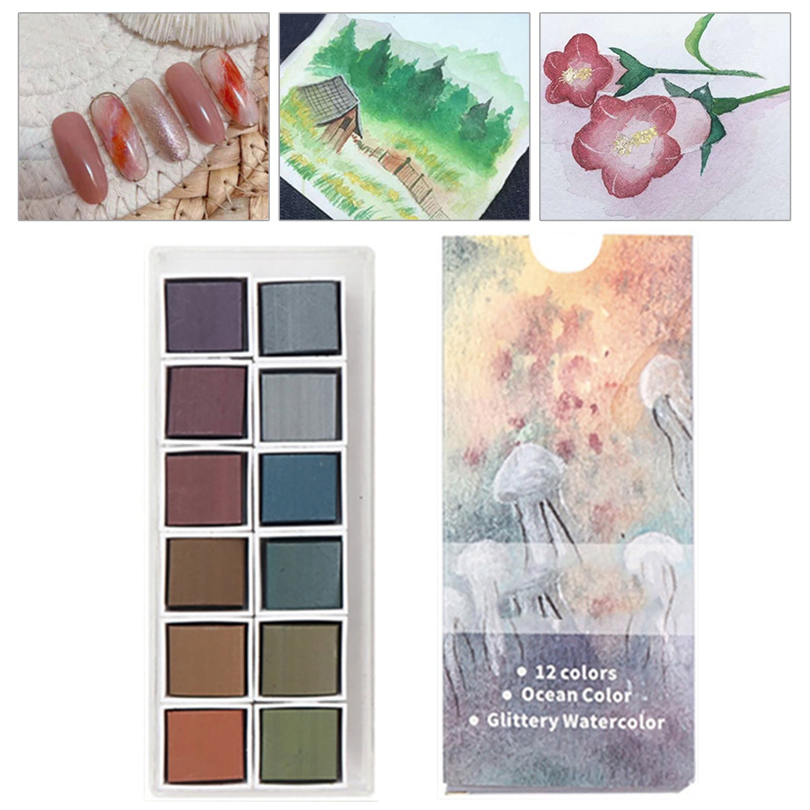 Shop All Deals, Office Adyi, 12 Color Glitter Watercolor Paints