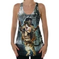 thumbnail image 1 of Shop Delfina Steam Punk Rock Cat Women's Funny Animal Graphic Print Tank Top M, 1 of 5