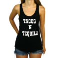 thumbnail image 1 of Shop Delfina Tacos and Tequila Women's Drinking Summer Print Racerback Tank Top, 1 of 5
