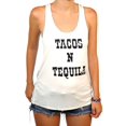 thumbnail image 1 of Shop Delfina Tacos and Tequila Women's Drinking Summer Print Racerback Tank Top, 1 of 5