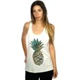 thumbnail image 1 of Shop Delfina Women's Artsy Pattern Pineapple Print Graphic Summer Racerback Tank, 1 of 5
