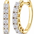 thumbnail image 1 of Shop LC 925 Sterling Silver Lab Grown Diamond Hoop Earrings for Women, 1 of 6