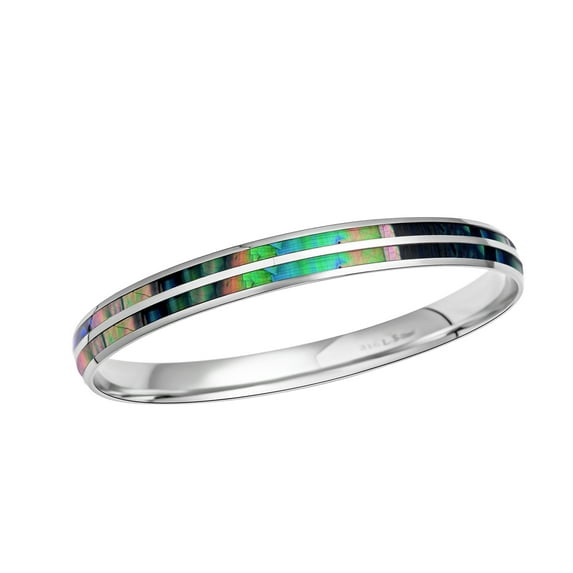 Shop LC Abalone Shell Bangle Bracelet - Genuine Handmade Abalone Boho Jewelry for Women - Natural Abalone Bali Resin Bangles - 7.5" to 8" Birthday Gifts