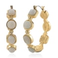 thumbnail image 1 of Amazonite 50.00 ctw Hoop Earrings in Goldtone Christmas Gifts, 1 of 1