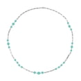 thumbnail image 1 of Shop LC Amazonite Round Beads Stainless Steel Beaded Station Paper Clip Chain Necklace for Women Size 30" Ct 41 Birthday Gifts, 1 of 7
