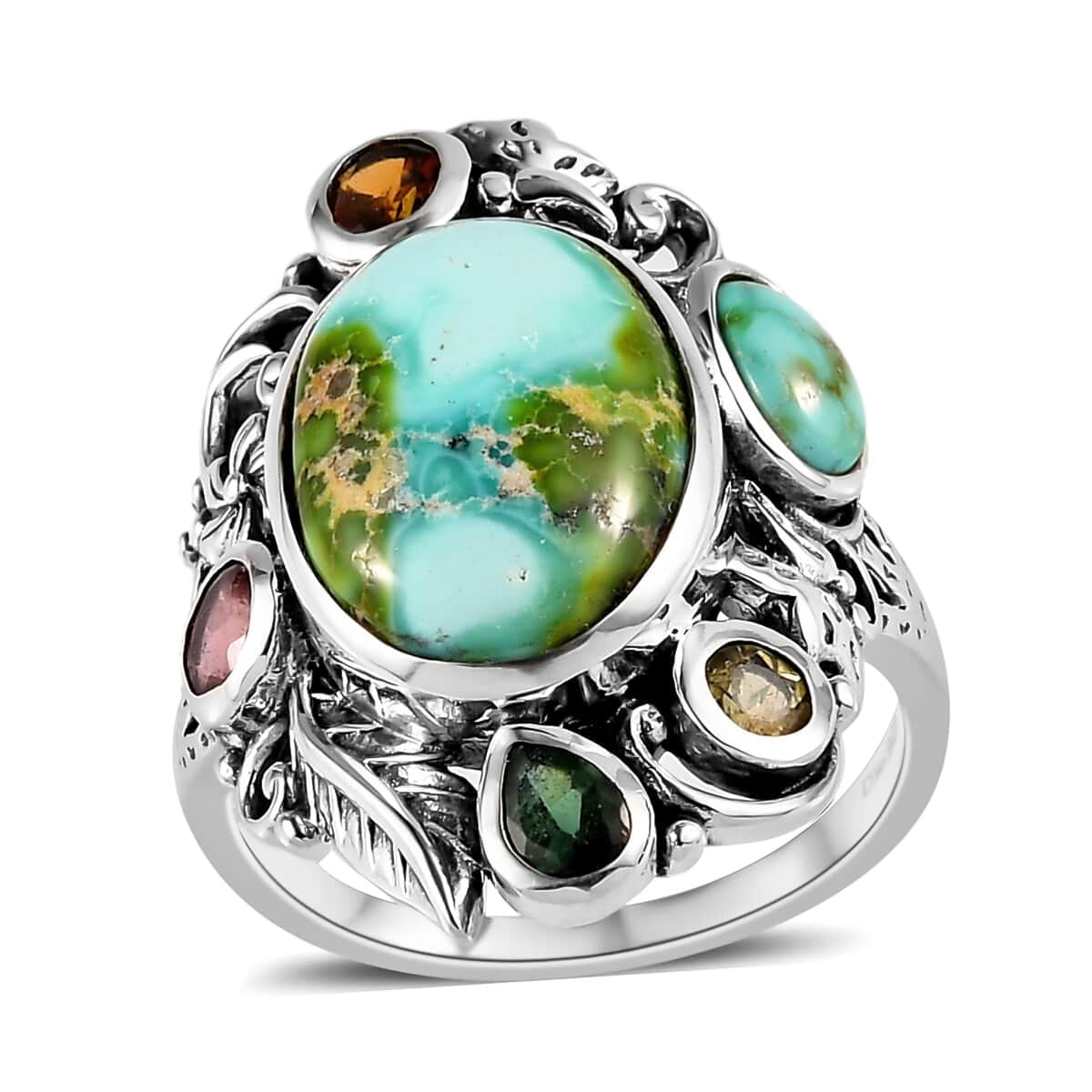 Shop LC Artisan Crafted Turquoise Multi Tourmaline Oval 925