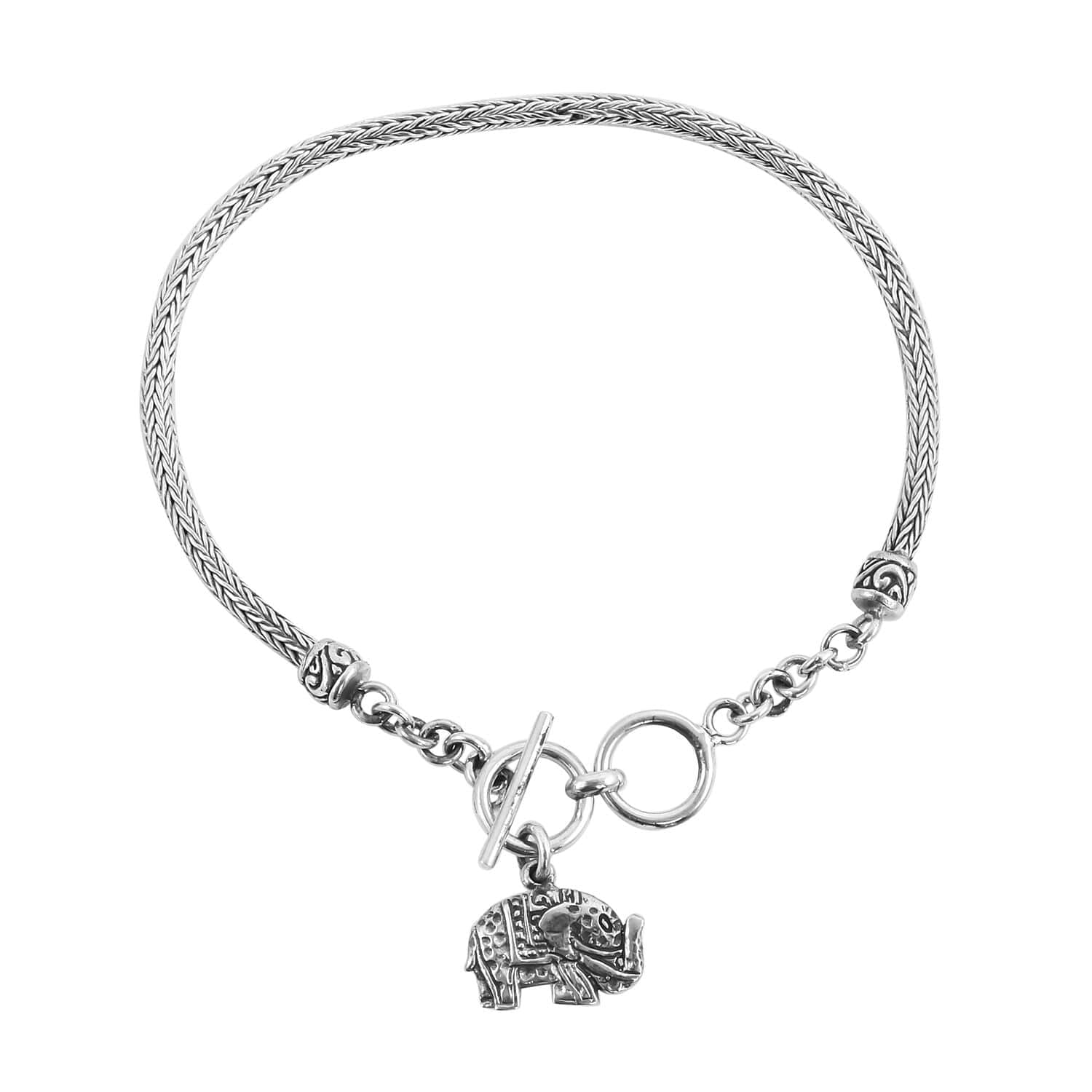 Shop LC BALI LEGACY 925 Sterling Silver Elephant Charm Elephant Bracelet for Women Size 7.5" 8.