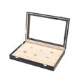 thumbnail image 1 of Shop LC Black Leatherette Tarnish 150 Slot Lining Earring Ring Box with 2 Latch Clasp Trinket Jewelry Organizer Storage Birthday Gifts Case Cabinet for Women, 1 of 9