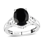 SHOP LC Black Tourmaline Ring 925 Sterling Silver Split Shank Statement Jewelry Engagement Women Size 10 Ct 2.3 Christmas Gifts for Women