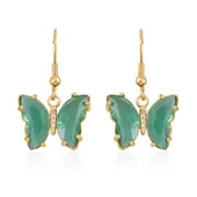 Shop LC Goldtone Cubic Zirconia CZ Glass Butterfly Earrings Jewelry Gift for Women