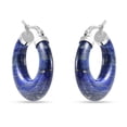 thumbnail image 1 of Shop LC Stainless Steel Ion Plated Lapis Lazuli Hoop Earrings Jewelry Gift Ct 55, 1 of 9