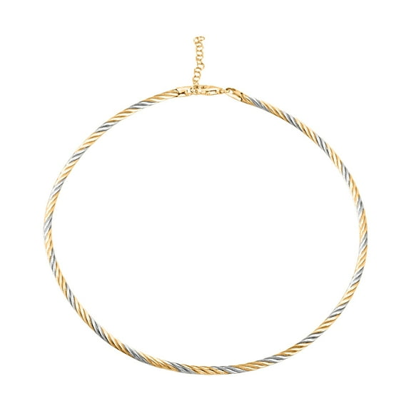 Shop LC Chain Necklace in 14K Yellow Gold and Rhodium Over Sterling Silver 19.25 Grams 17 Inches