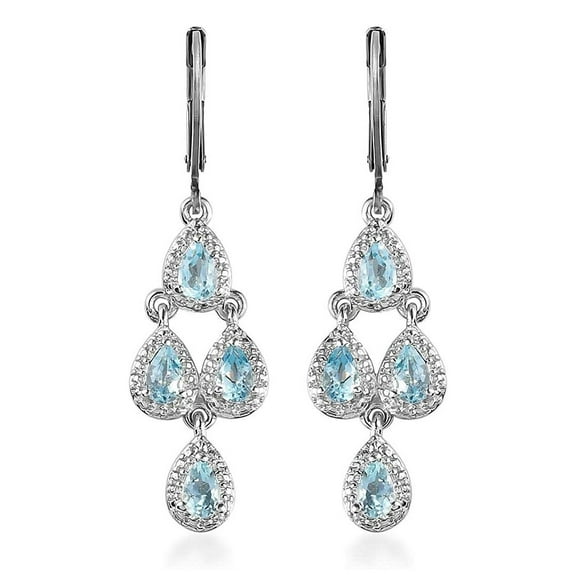Chandelier Dangle Drop Earrings Women Trendy in Stainless Steel with Platinum Plating Gemstone Topaz Earrings Birthstone Beach Boho Jewelry Birthday Christmas Gifts
