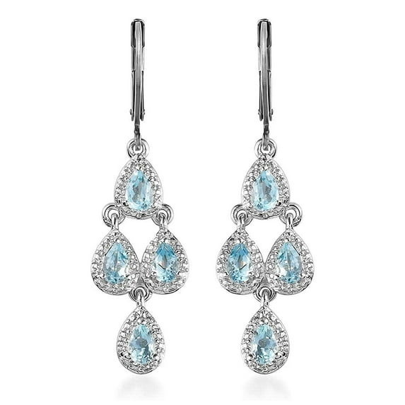 Chandelier Dangle Drop Earrings Women Trendy in Stainless Steel with Platinum Plating Gemstone Topaz Earrings Birthstone Beach Boho Jewelry Birthday Christmas Gifts