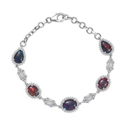 سوار Elysian Opal Triplet and White Zircon 8.00 ctw City Skylines باللون الروديوم فوق الفضة الإسترلينية 7.25 في هدايا عيد الميلاد