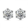 thumbnail image 1 of D'Joy Heart and Arrow Cut 161 Facets Moissanite 1.90 ctw Solitaire Stud Earrings in Rhodium OverSterling Silver Christmas Gifts, 1 of 1