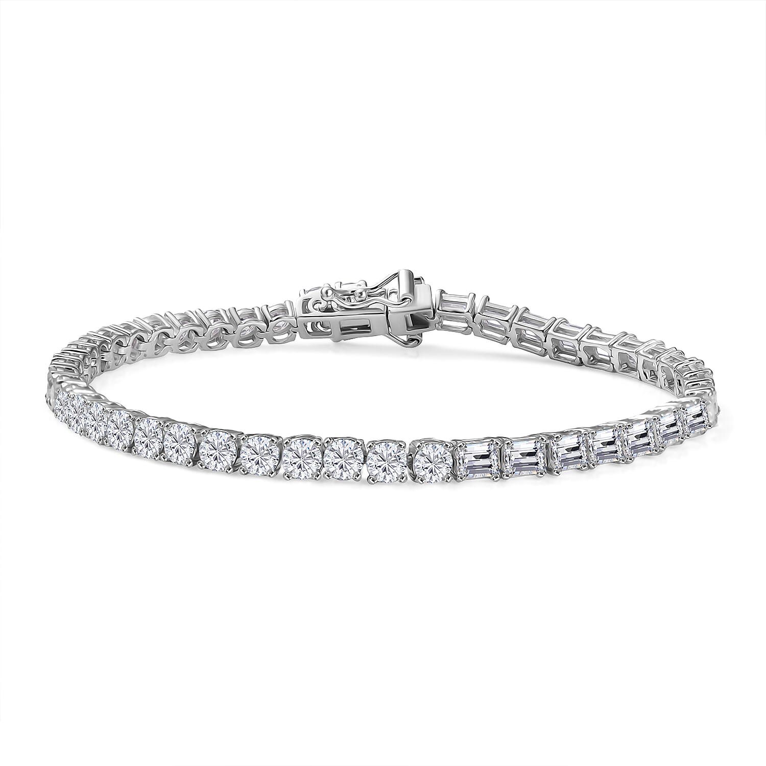 D'Joy Moissanite 8.50 ctw Regalia Line Bracelet Sterling Silver 7.25 In