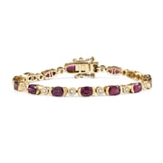 DJoy Premium Radiant Ember Garnet and Moissanite 8.20 ctw Twilight Flame Bracelet in 18K Vermeil Yellow Gold Over Sterling Silver 6.50 In Gifts