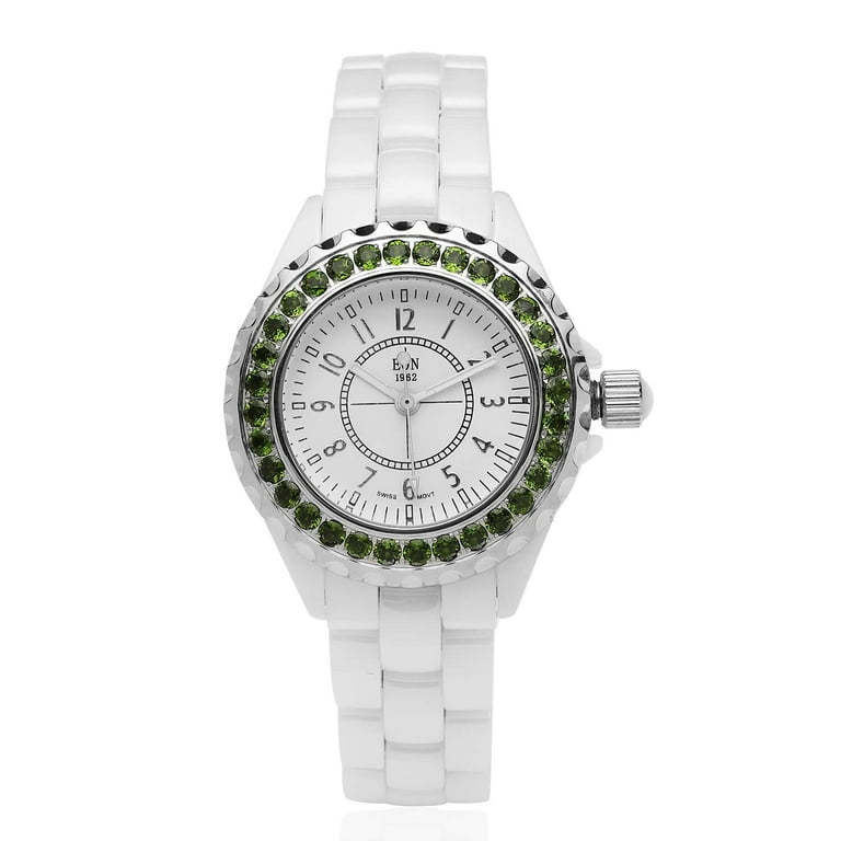 Shop LC Eon 1962 Chrome Diopside Ceramic Round Stainless Steel Movement  Halo Dial Watch Ct 1.97 Birthday Gifts Engagement Anniversary Wedding  Promise