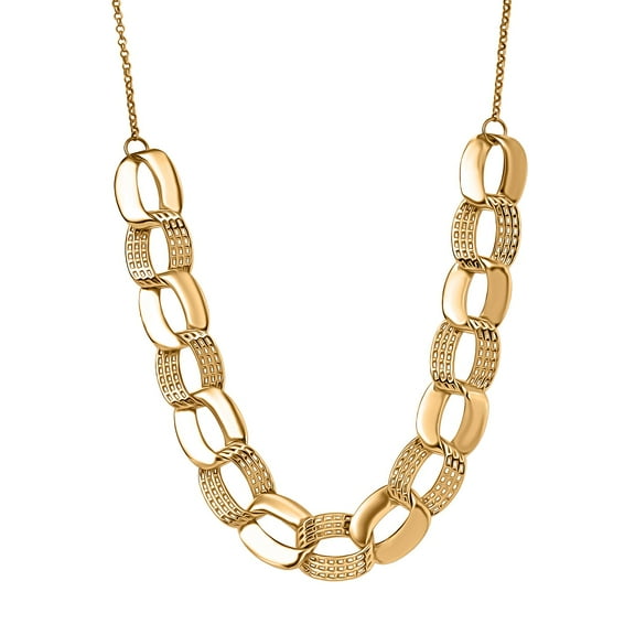 Shop LC Fancy Necklace in 18K Vermeil Yellow Gold Over Sterling Silver 19 Grams 18 Inches