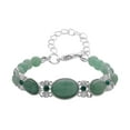 Green Aventurine Glass Beaded Bracelet Jewelry Gift for Women Size 8