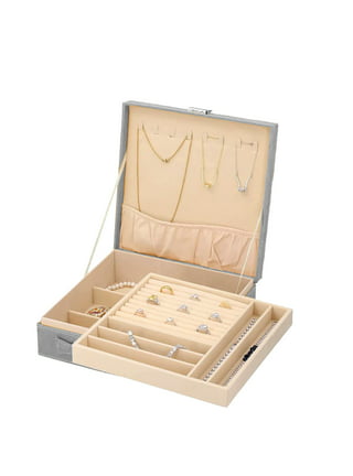  Personalized Jewelry Box Round Zipper Velvet Jewelry Box  Customized Name Birth Flower Travel Organizer Box Vintage Storage Case Gift  Beige : Clothing, Shoes & Jewelry