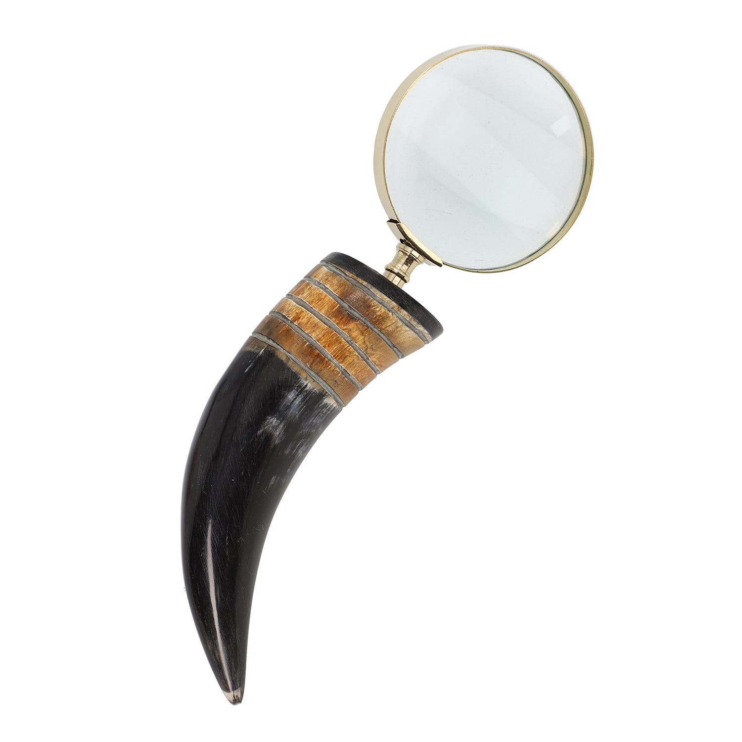 Very Large Bull Horn Handled Gallery 8 Inch Diameter Lens Magnifying - Ruby  Lane