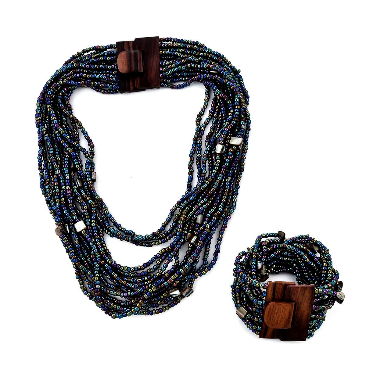 Necklace + Bracelet Beaded Jewelry Set Stretch Necklace - Temu