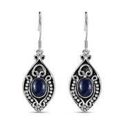 Shop LC Handmade Blue Lapis Lazuli Boho Drop Dangle Earrings for Women Oxidized 925 Sterling Silver Jewelry Fish Hook Birthday Mothers Day Gifts for Mom