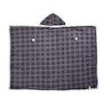 thumbnail image 1 of Homesmart Checks Pattern Microfiber Sherpa Hoodie Blanket with Pom Pom 59x78", 1 of 8